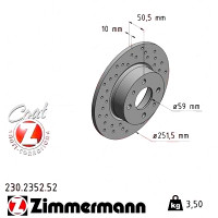 Спортивный задний тормозной диск с перфорацией 251x10 230235252 Otto Zimmermann Sport Z