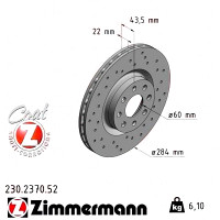 Спортивный передний тормозной диск с перфорацией 284x22 230237052 Otto Zimmermann Sport Z