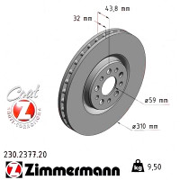 230.2377.20 Zimmermann Передний тормозной диск 310x32 на FIAT ULYSSE (179_) с двигателем 2.2 D Multijet