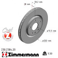 Передній гальмівний диск 330x28 Zimmermann CoatZ