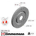Спортивний передній гальмівний диск з перфорацією 330x28 Zimmermann Sport Z