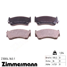 Передние тормозные колодки 230041601 Otto Zimmermann