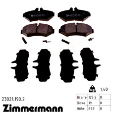 Задние тормозные колодки 230211902 Otto Zimmermann