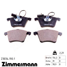 Передние тормозные колодки 230341901 Otto Zimmermann