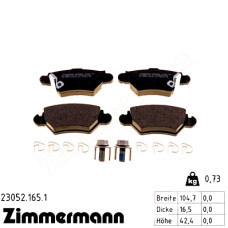 Задние тормозные колодки 230521651 Otto Zimmermann