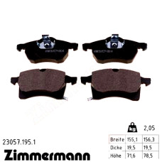 Передние тормозные колодки 230571951 Otto Zimmermann