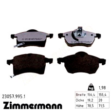 Передние тормозные колодки 230579951 Otto Zimmermann rd:z