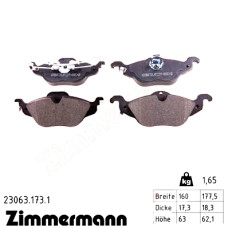 Передние тормозные колодки 230631731 Otto Zimmermann