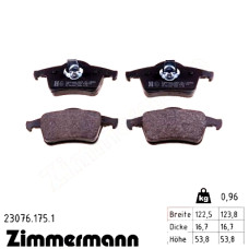 Задние тормозные колодки 230761751 Otto Zimmermann