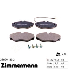 Передние тормозные колодки 230991802 Otto Zimmermann