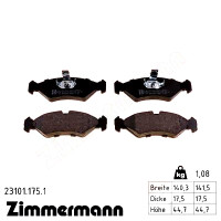 Передние тормозные колодки 231011751 Otto Zimmermann