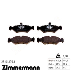 Передние тормозные колодки 231011751 Otto Zimmermann