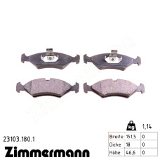 Передние тормозные колодки 231031801 Otto Zimmermann