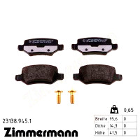 Задние тормозные колодки 231389451 Otto Zimmermann rd:z