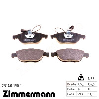 Передние тормозные колодки 231401901 Otto Zimmermann