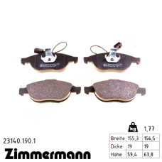 Передние тормозные колодки 231401901 Otto Zimmermann