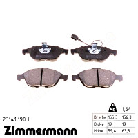 Передние тормозные колодки 231411901 Otto Zimmermann