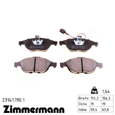 Передние тормозные колодки 231411901 Otto Zimmermann