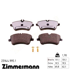 Передние тормозные колодки 231449951 Otto Zimmermann rd:z