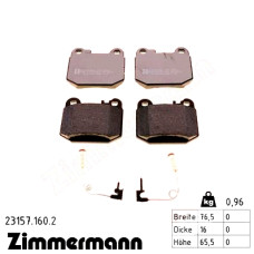 Задние тормозные колодки 231571602 Otto Zimmermann