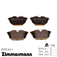 Задние тормозные колодки 231771451 Otto Zimmermann