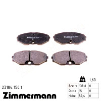 Передние тормозные колодки 231841501 Otto Zimmermann