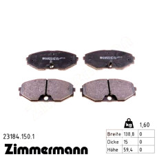 Передние тормозные колодки 231841501 Otto Zimmermann