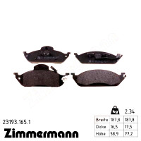 Передние тормозные колодки 231931651 Otto Zimmermann