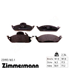 Передние тормозные колодки 231931651 Otto Zimmermann
