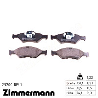 Передні гальмівні колодки 232001851 Otto Zimmermann
