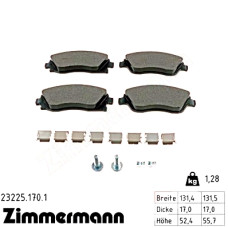 Передние тормозные колодки 232251701 Otto Zimmermann