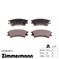 23238.160.1 Zimmermann Передние тормозные колодки на HYUNDAI ATOS (MX) с двигателем 1.0 i