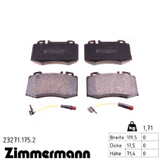 Передние тормозные колодки 232711752 Otto Zimmermann
