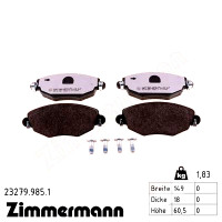Передние тормозные колодки 232799851 Otto Zimmermann rd:z