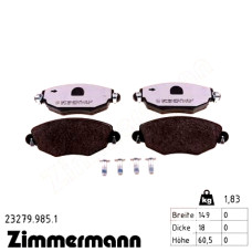 Передние тормозные колодки 232799851 Otto Zimmermann rd:z