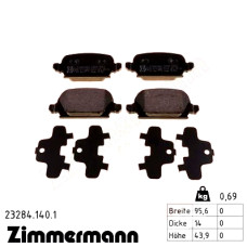 Задние тормозные колодки 232841401 Otto Zimmermann