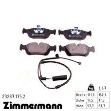 Передние тормозные колодки 232871752 Otto Zimmermann