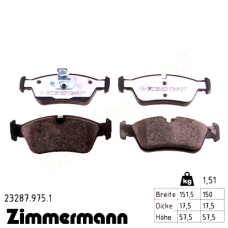 Передние тормозные колодки 232879751 Otto Zimmermann rd:z