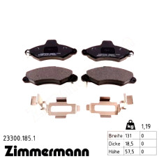 Передние тормозные колодки 233001851 Otto Zimmermann