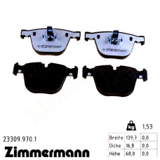 Задние тормозные колодки 233099701 Otto Zimmermann rd:z