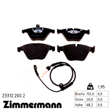 Передние тормозные колодки 233122002 Otto Zimmermann