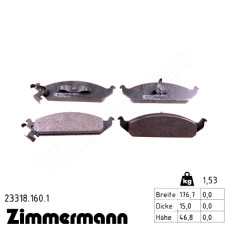 Передние тормозные колодки 233181601 Otto Zimmermann
