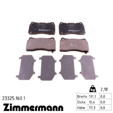 Передние тормозные колодки 233251601 Otto Zimmermann