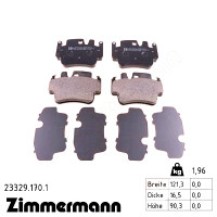 23329.170.1 Zimmermann Задние тормозные колодки на PORSCHE 911 КАБРИОЛЕТ (997) с двигателем 3.8 Carrera S
