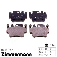 Задние тормозные колодки 233291709 Otto Zimmermann