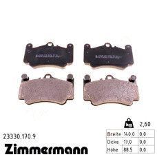 Передние тормозные колодки 233301709 Otto Zimmermann