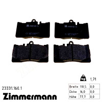 Передние тормозные колодки 233311601 Otto Zimmermann