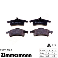 Задние тормозные колодки 233391701 Otto Zimmermann