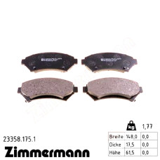 Передние тормозные колодки 233581751 Otto Zimmermann
