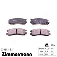Задние тормозные колодки 233611451 Otto Zimmermann